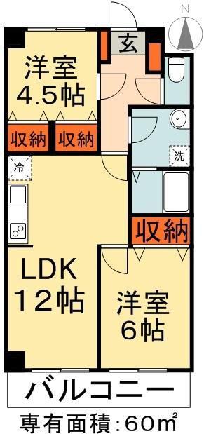 SWEET HILLS瑞江(2LDK/3階)の間取り写真