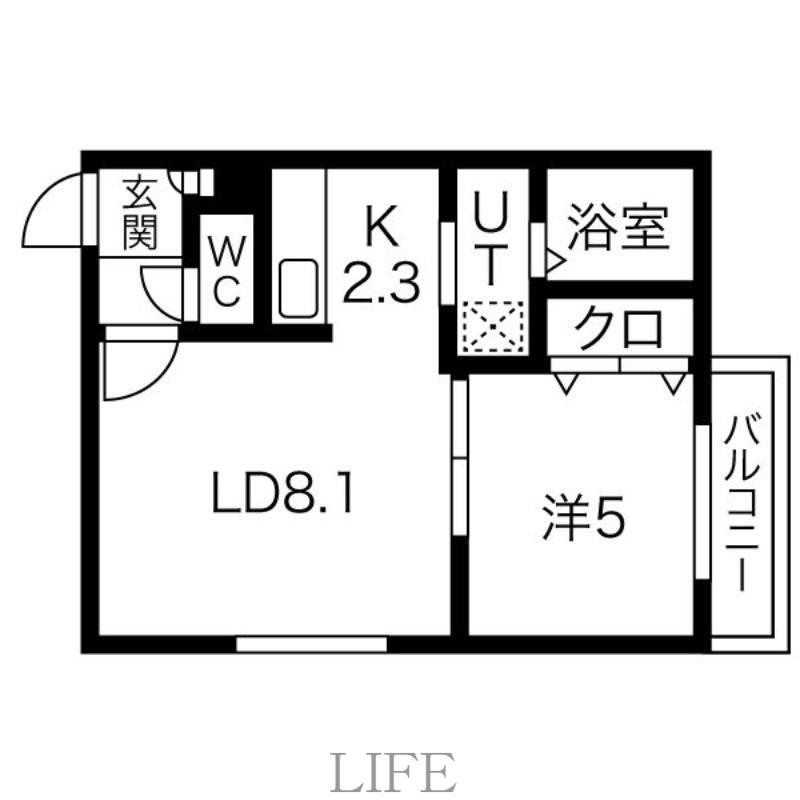 プリオール二十四軒(1LDK/4階)の間取り写真