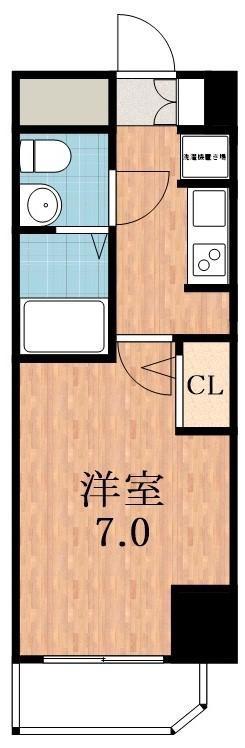 ラシュレエグゼ天王寺(1K/7階)の間取り写真