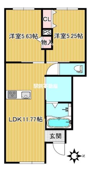 AINA(2LDK/1階)の間取り写真