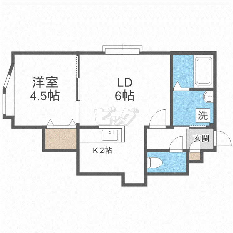 リースクエア28(1LDK/3階)の間取り写真