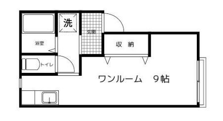エステート八代(ワンルーム/2階)の間取り写真