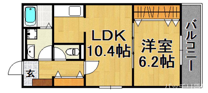 アシスト博多南(1LDK/3階)の間取り写真