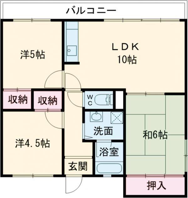 まあぁろーマンション(3LDK/1階)の間取り写真