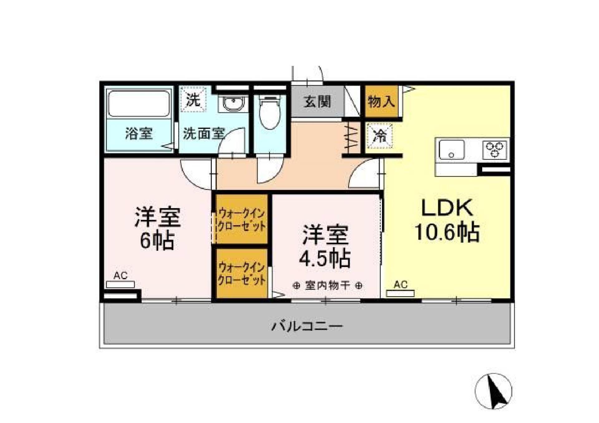 ソレイユ(2LDK/3階)の間取り写真