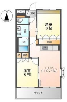 ラピュタ(2LDK/3階)の間取り写真
