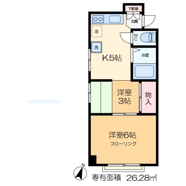 行徳・石田マンション(2K/2階)の間取り写真