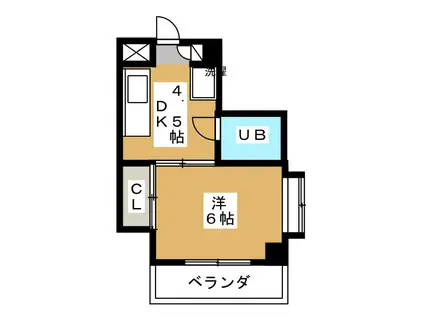 ウッドハイム清和(1DK/4階)の間取り写真