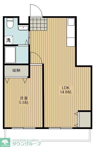 ビューひばり(1LDK/1階)の間取り写真