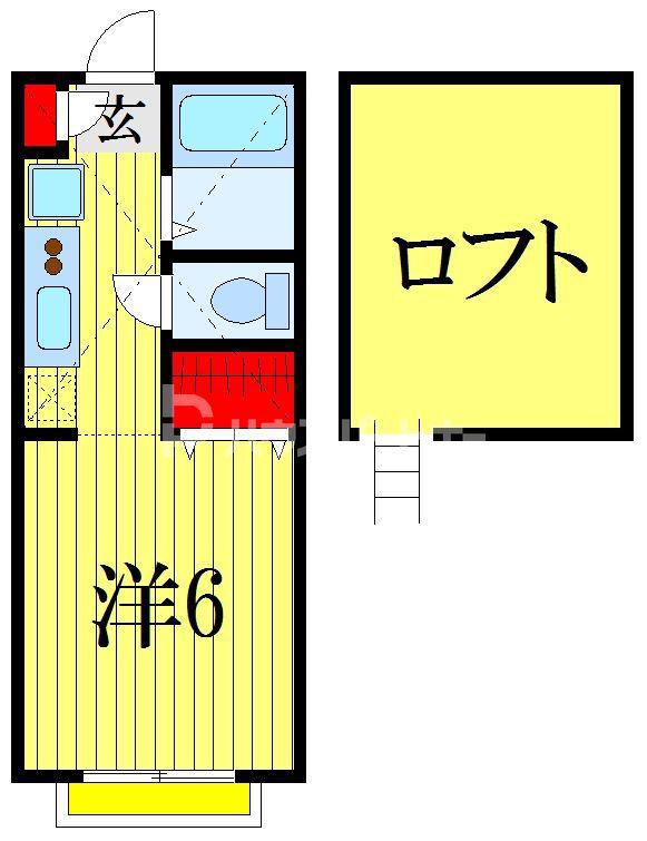 グリーネハイム(1K/2階)の間取り写真