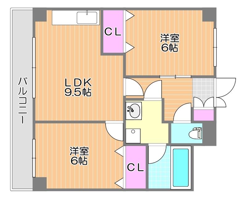 レポーゼI(2LDK/5階)の間取り写真