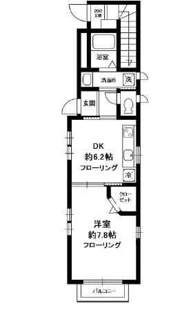 イル フィオーレ(1DK/1階)の間取り写真