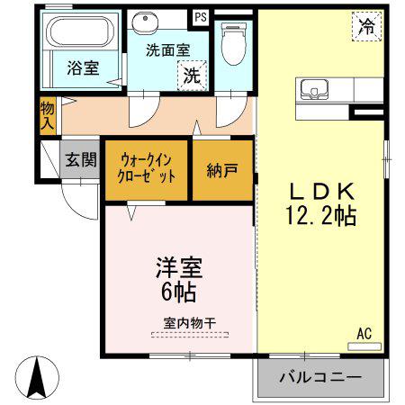 アリーバサル野田I(1LDK/1階)の間取り写真