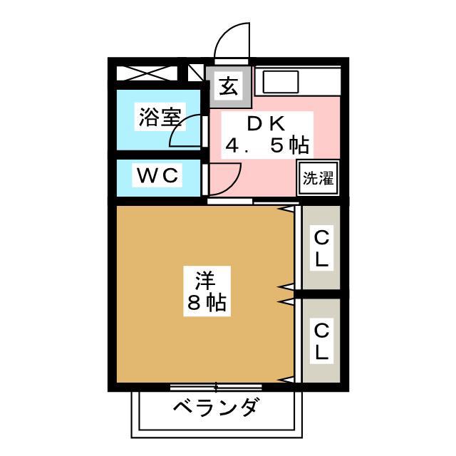 ストーク稲葉 B棟(1K/1階)の間取り写真