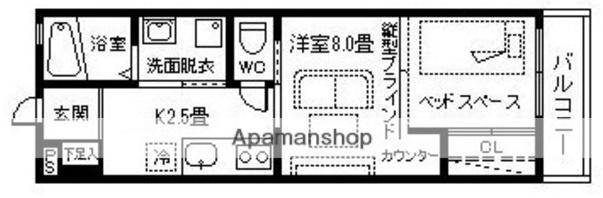 プレステージ吉野(1K/2階)の間取り写真