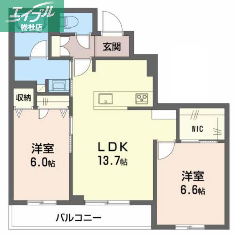 ニンナ・ナンナC棟(2LDK/3階)の間取り写真