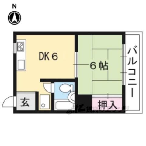 木村マンション(1DK/2階)の間取り写真