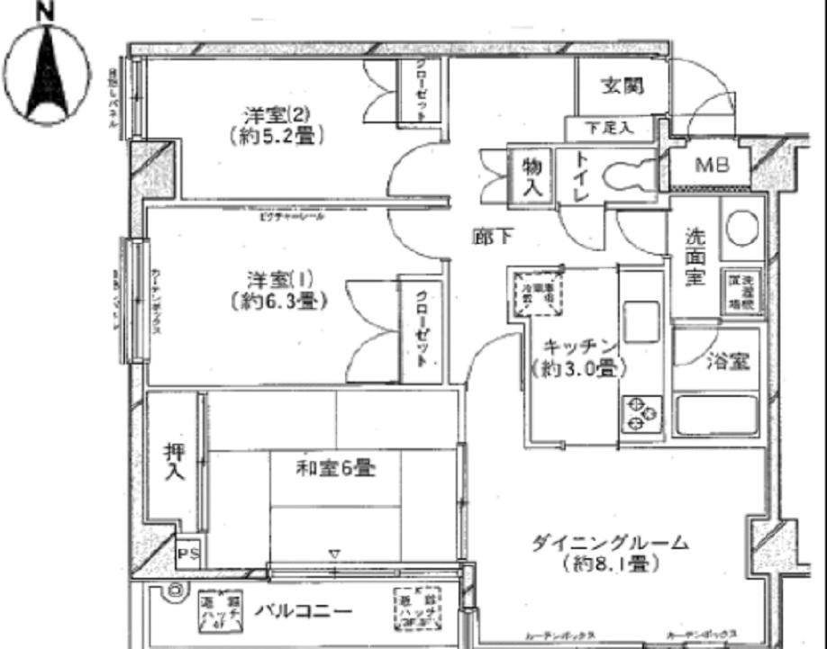 セレーブル城南(3LDK/2階)の間取り写真