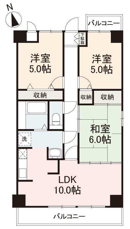 ヴィラリュミエール(3LDK/3階)の間取り写真