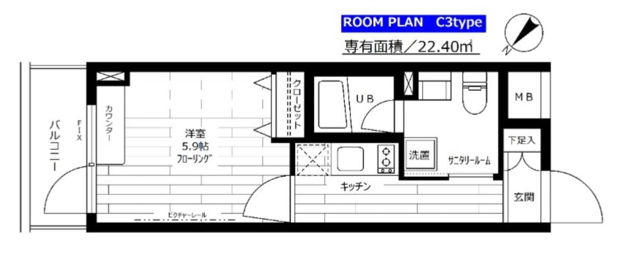 ステージグランデ新桜台(1K/3階)の間取り写真
