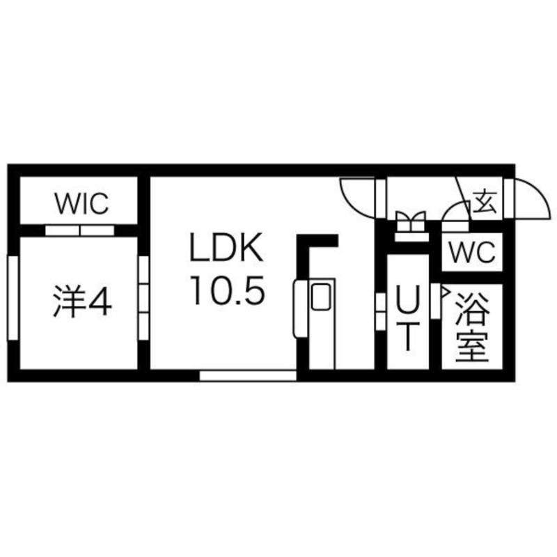 LUMINOUS平岸(1LDK/2階)の間取り写真
