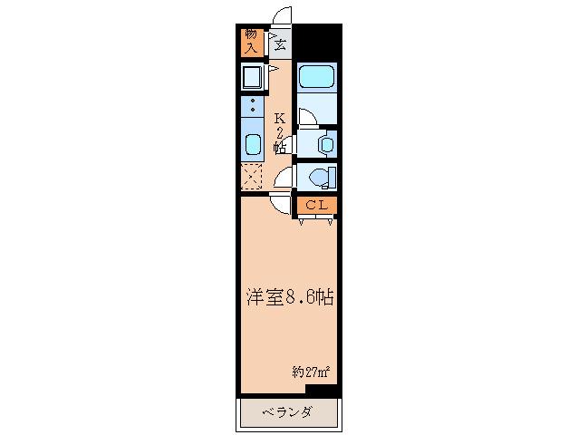 ムッシュヒロI21(1K/5階)の間取り写真