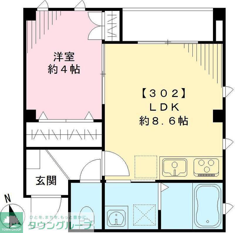 NOVEL OGIKUBO A ノベル オギクボ エー(1LDK/3階)の間取り写真