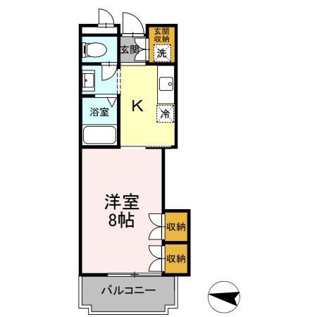 VILLA PINE PLAIN(1K/2階)の間取り写真