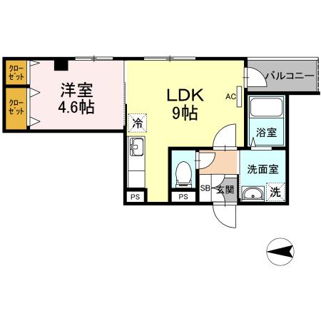エスタシオンエムティー(1LDK/5階)の間取り写真