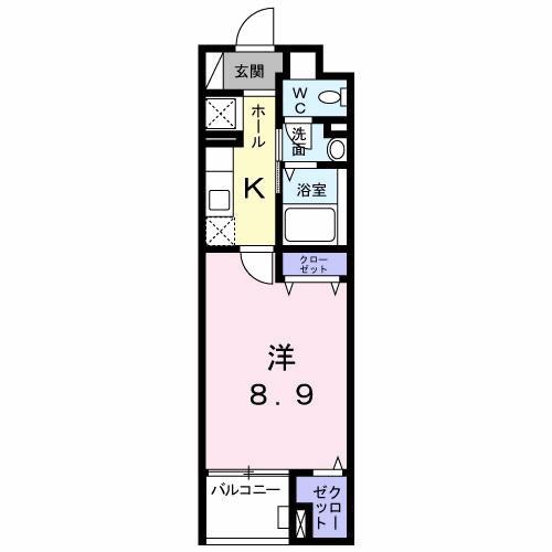 ル クール(1K/3階)の間取り写真