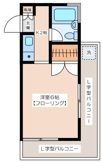 KRホームズ(ワンルーム/2階)の間取り写真