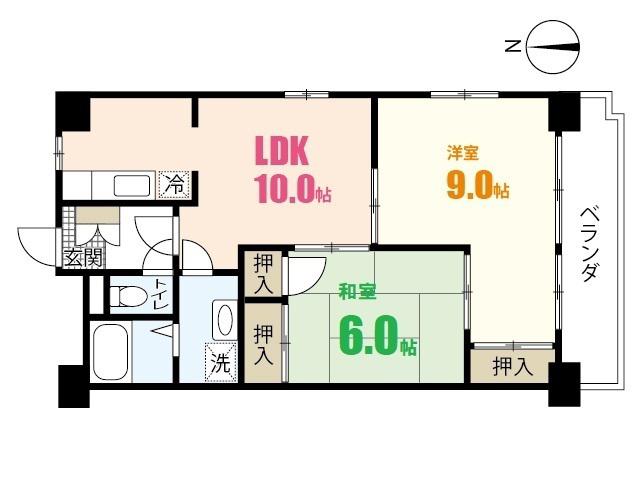VIVRE西原(2LDK/3階)の間取り写真