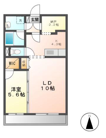 ロゼックII南大高(1SLDK/2階)の間取り写真