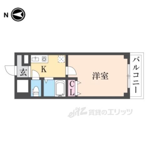 アクティ塚口(1K/3階)の間取り写真