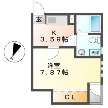 ノヴェル大曽根(1K/3階)の間取り写真