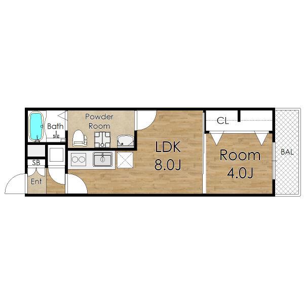 FMAISON上新庄(1LDK/1階)の間取り写真