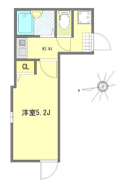 ALBA亀有(1K/1階)の間取り写真