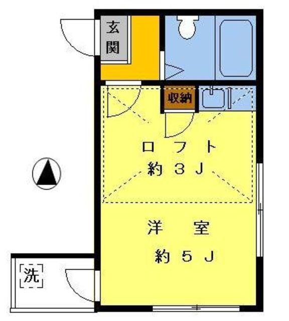 ライフピアムーン(ワンルーム/1階)の間取り写真