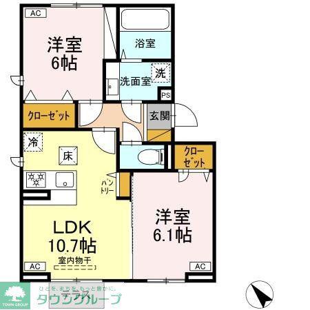 プランドール(2LDK/1階)の間取り写真