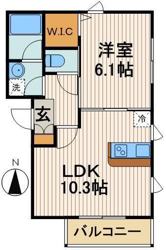 ペーシェ・スシーナ(1LDK/2階)の間取り写真