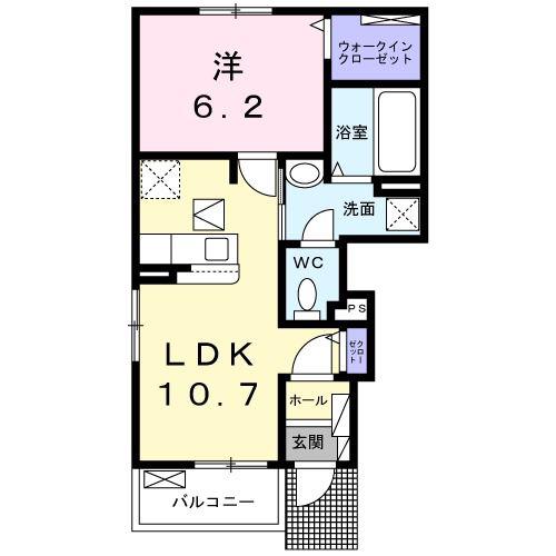タートルヒルズ3RD(1LDK/1階)の間取り写真