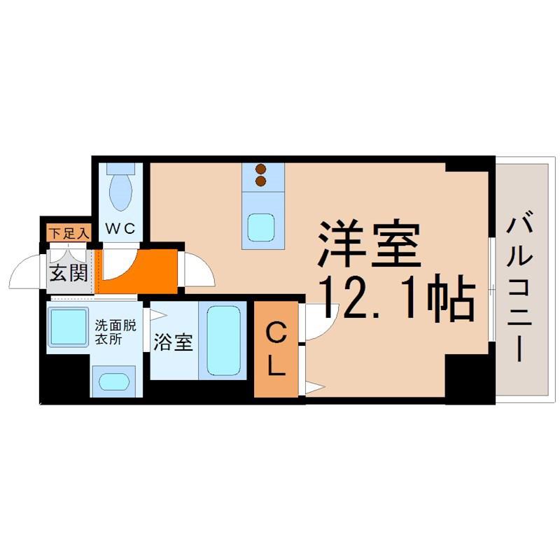 プレサンス東別院駅前コネクション(1K/4階)の間取り写真