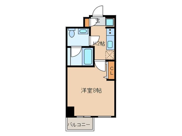 CREVISTA文京江戸川橋(1K/2階)の間取り写真