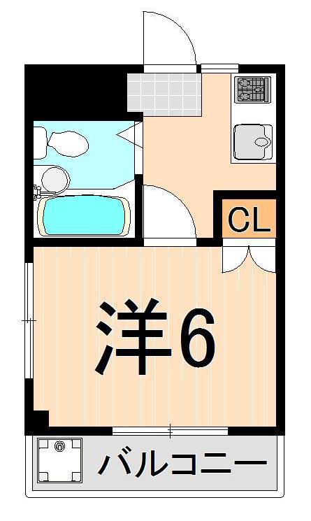 ライトピア(1K/2階)の間取り写真