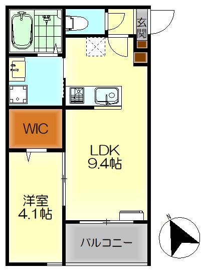 M・テラス吉浦新町II(1LDK/1階)の間取り写真