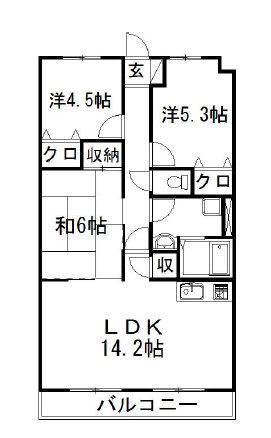 VENTO484(3LDK/4階)の間取り写真
