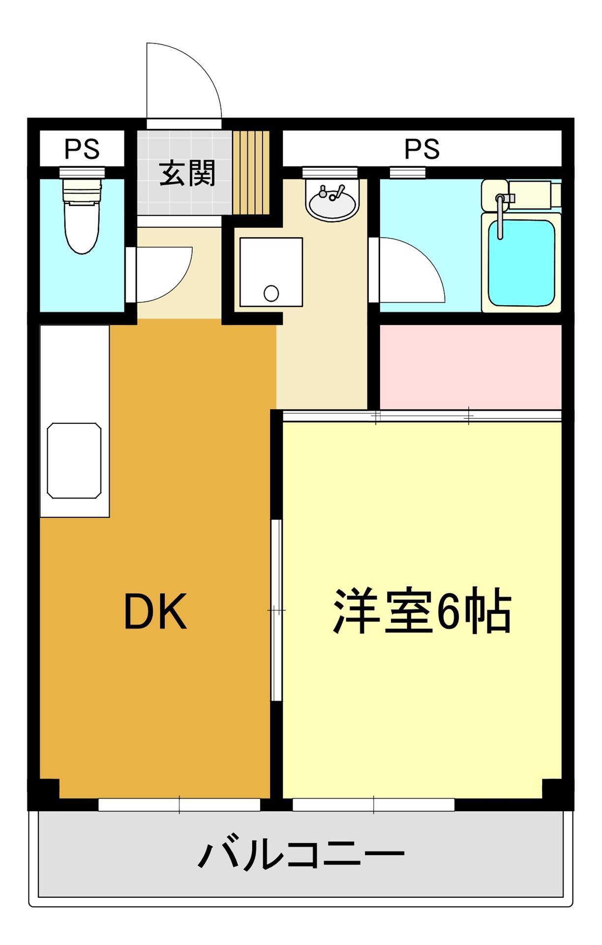 イッセイマンション(1DK/4階)の間取り写真
