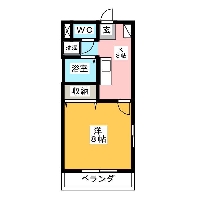 フランクV(1K/2階)の間取り写真