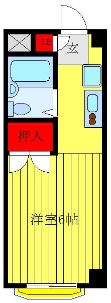 石井ハイツ(ワンルーム/2階)の間取り写真