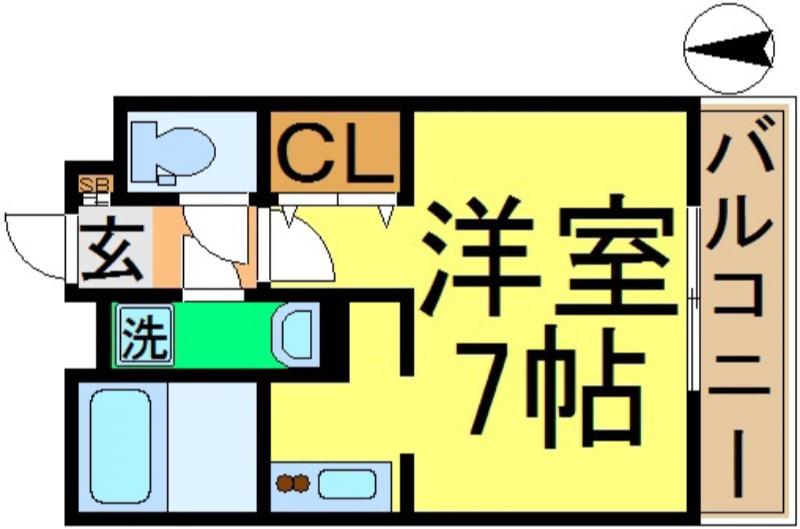 リブリ・ソフィア中央(ワンルーム/1階)の間取り写真